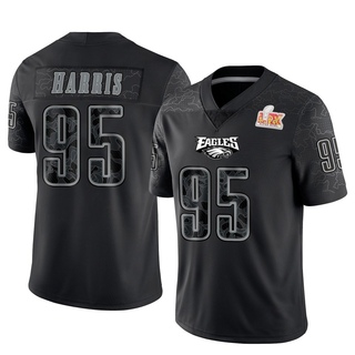 Limited Charles Harris Men's Philadelphia Eagles Reflective Super Bowl LIX Jersey - Black