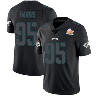 Limited Charles Harris Men's Philadelphia Eagles Super Bowl LIX Jersey - Black Impact